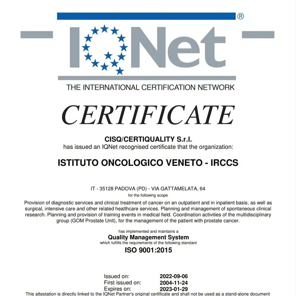 Certificato Iso IOV HP